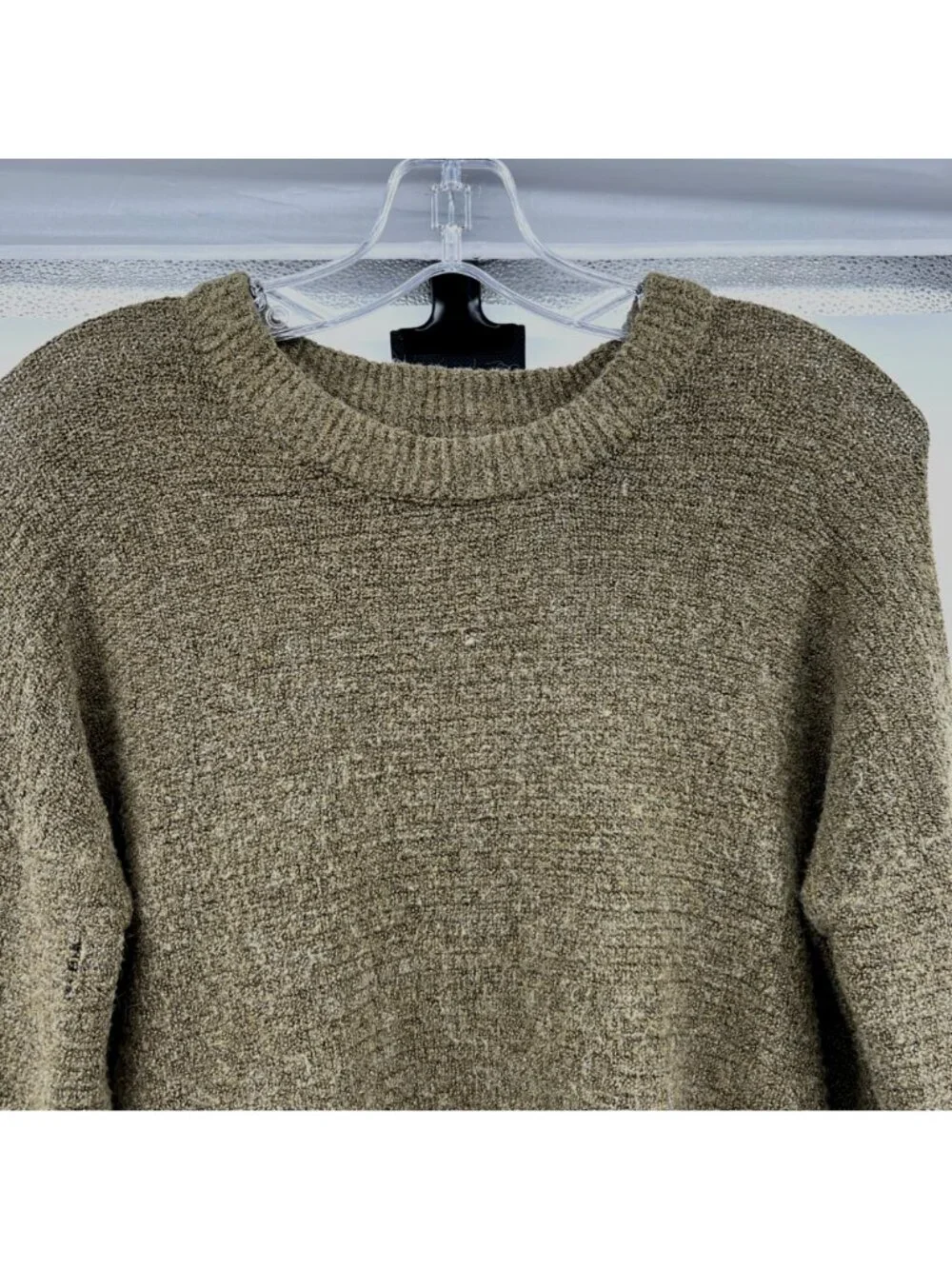 SO Womens Cropped Knit Sweater Lace Up Sides Olive Green Size Small